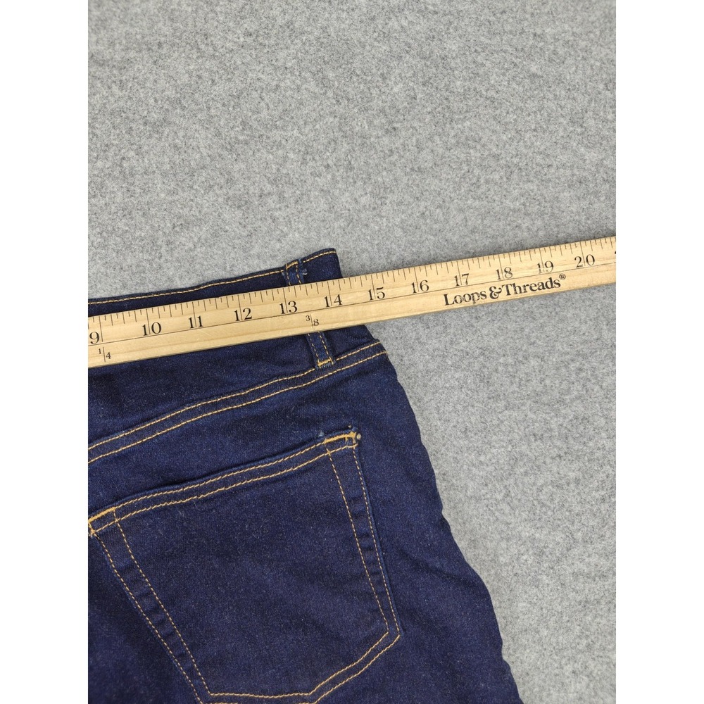 Frame Le Sleek Straight Jeans Womens 31 Blue Dark Wash Mid Rise Stretch 31x30 - Picture 7 of 11